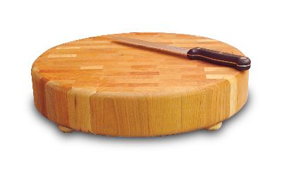  Round Slab End Grain Chopping Block with Feet (Product ID = 1315)