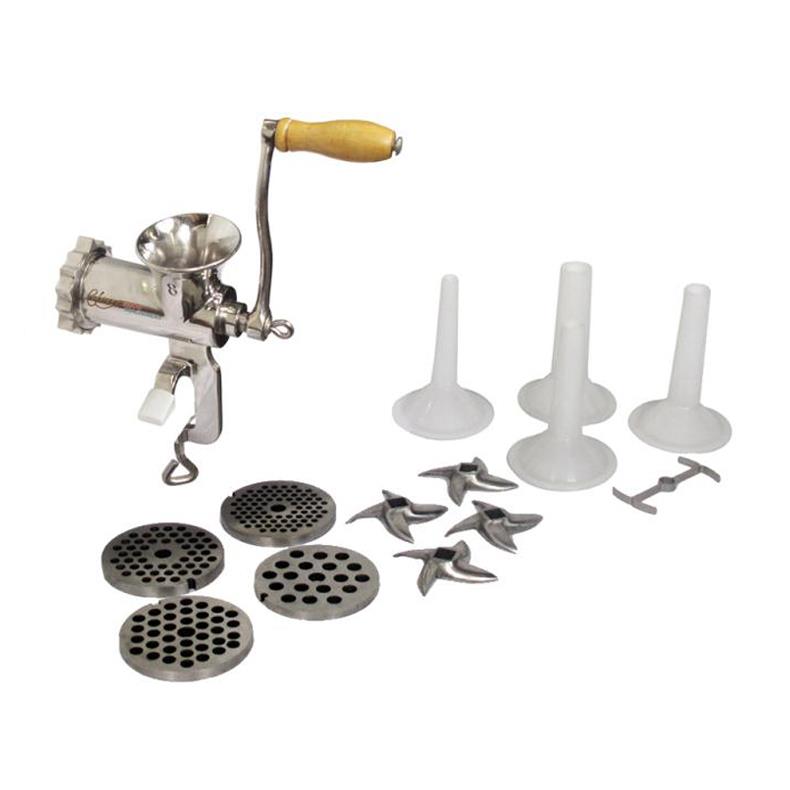 Chicago Food Machinery 5 x 6 Stainless Steel Meat Grinder and Sausage  Stuffing Kit for #32 Sizes