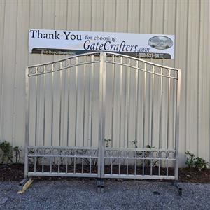 Ready to Ship Dual Swing Driveway Gate 9 ft Long Made in USA