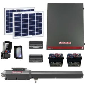 LiftMaster LA500XL20W Single Swing Solar Gate Opener Kit with MyQ Technology - Gate Opener Kit + 2 Free Remotes