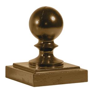 Aluminum Ball Gate Post Cap (4 in. x 4 in.) - Bronze