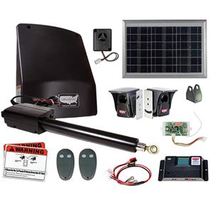 USAutomatic Ranger 500 Single Swing Gate Opener Kit with DIY Bolt-On Brackets  - 10 Watt Panel